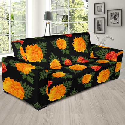Marigold Pattern Print Design MR05 Sofa Slipcover-JORJUNE.COM