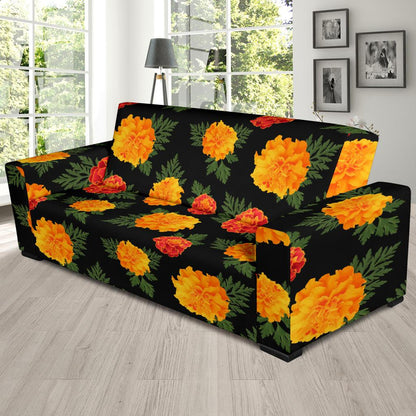 Marigold Pattern Print Design MR05 Sofa Slipcover-JORJUNE.COM