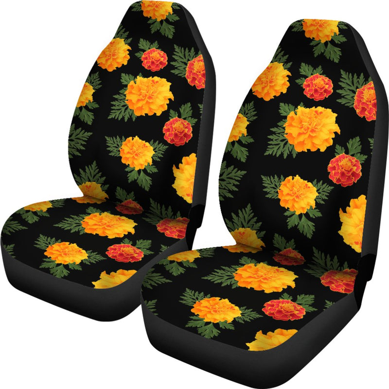 Marigold Pattern Print Design MR05 Universal Fit Car Seat Covers-JorJune