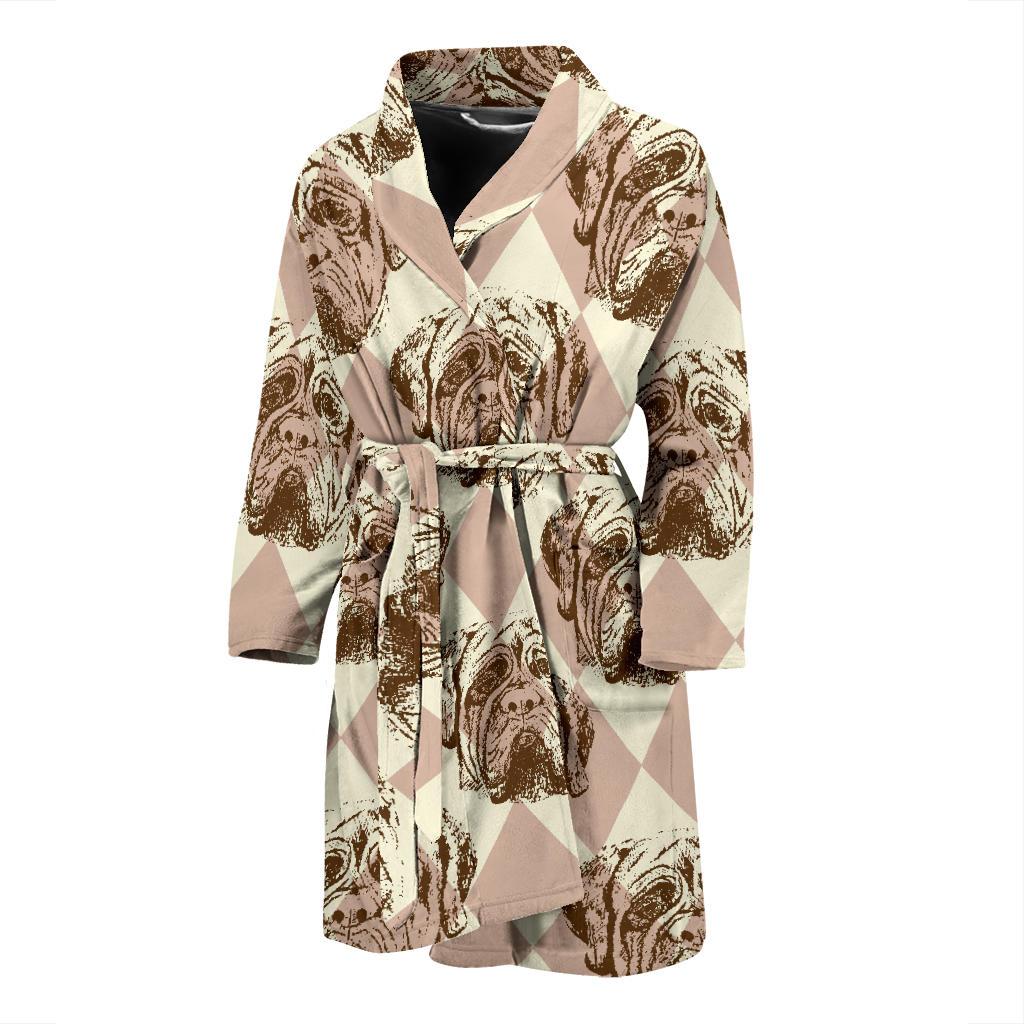 Mastiffs Pattern Print Design 01 Men Bathrobe-JORJUNE.COM