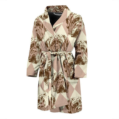 Mastiffs Pattern Print Design 01 Men Bathrobe-JORJUNE.COM