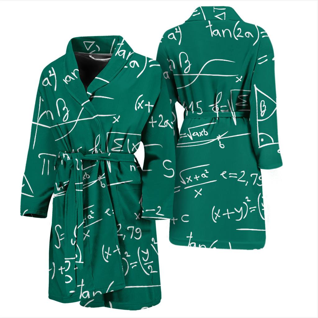 Math Pattern Print Design 01 Men Bathrobe-JORJUNE.COM