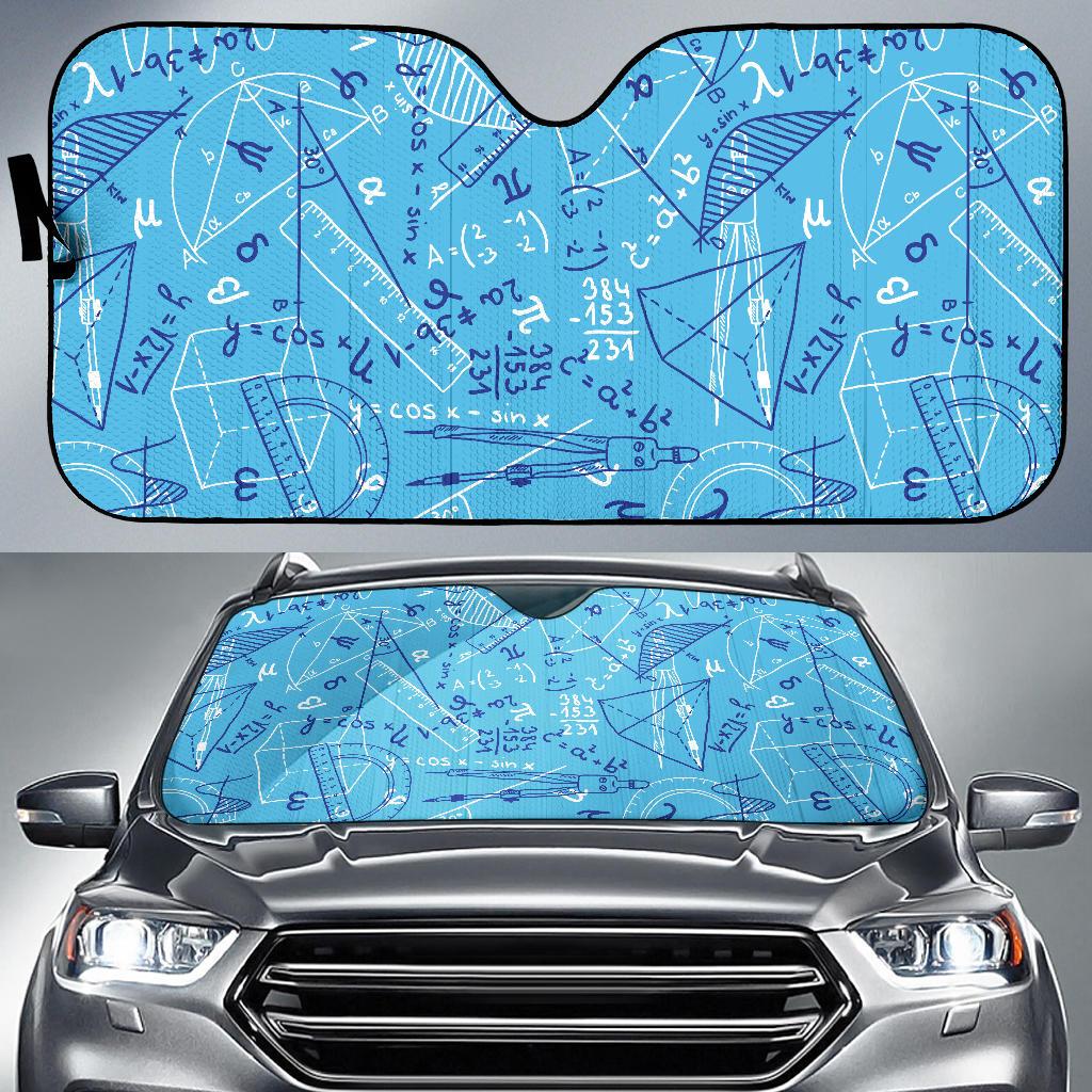 Math Pattern Print Design 02 Car Sun Shades-JORJUNE.COM