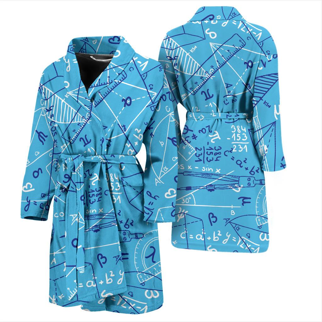 Math Pattern Print Design 02 Men Bathrobe-JORJUNE.COM