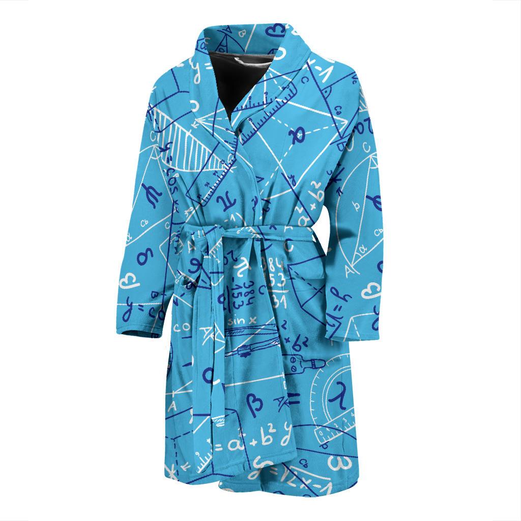 Math Pattern Print Design 02 Men Bathrobe-JORJUNE.COM