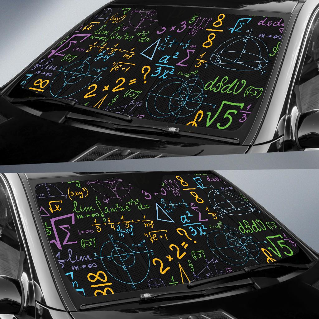 Math Pattern Print Design 03 Car Sun Shades-JORJUNE.COM