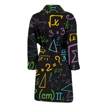Math Pattern Print Design 03 Men Bathrobe-JORJUNE.COM