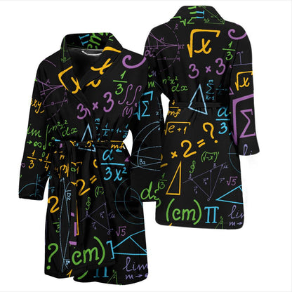 Math Pattern Print Design 03 Men Bathrobe-JORJUNE.COM