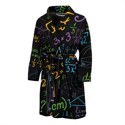 Math Pattern Print Design 03 Men Bathrobe-JORJUNE.COM