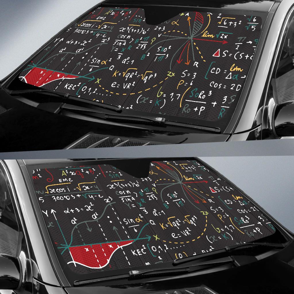 Math Pattern Print Design 04 Car Sun Shades-JORJUNE.COM
