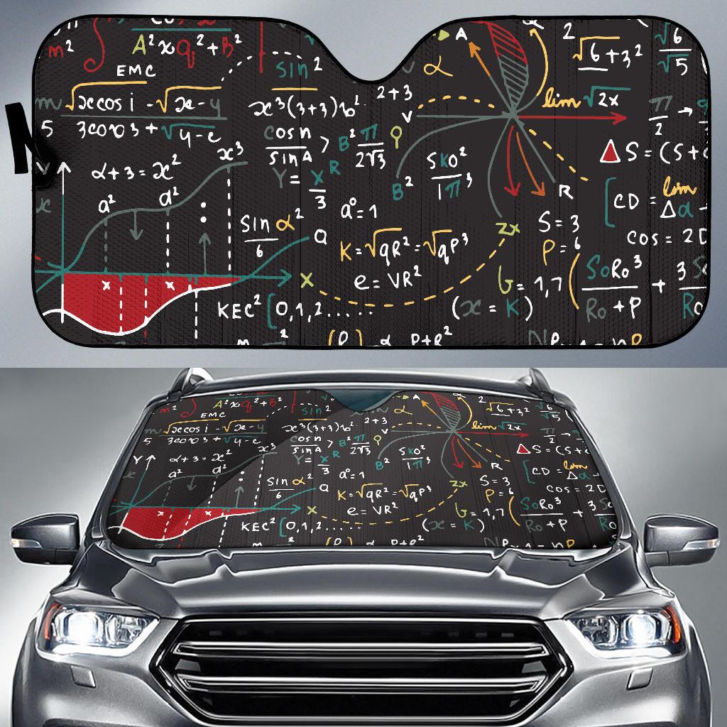 Math Pattern Print Design 04 Car Sun Shades-JORJUNE.COM