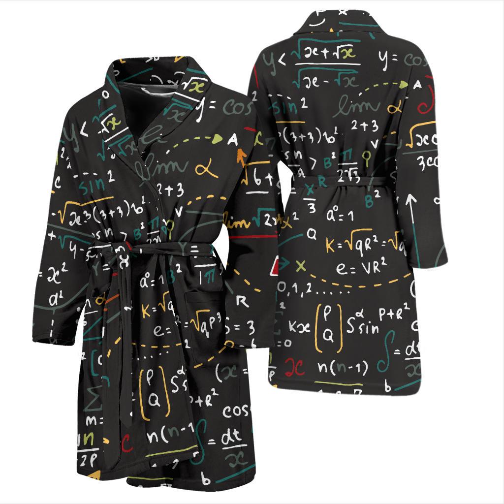 Math Pattern Print Design 04 Men Bathrobe-JORJUNE.COM