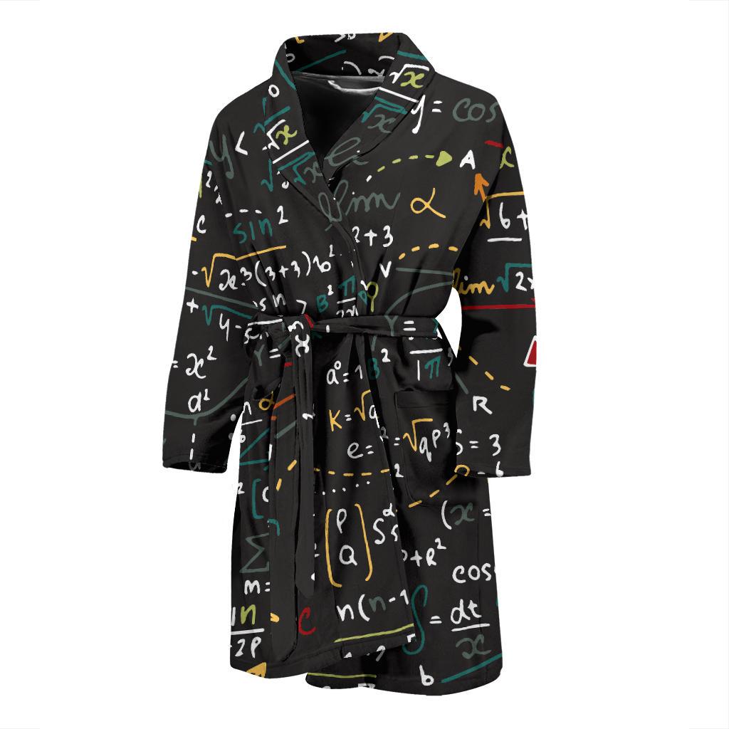 Math Pattern Print Design 04 Men Bathrobe-JORJUNE.COM