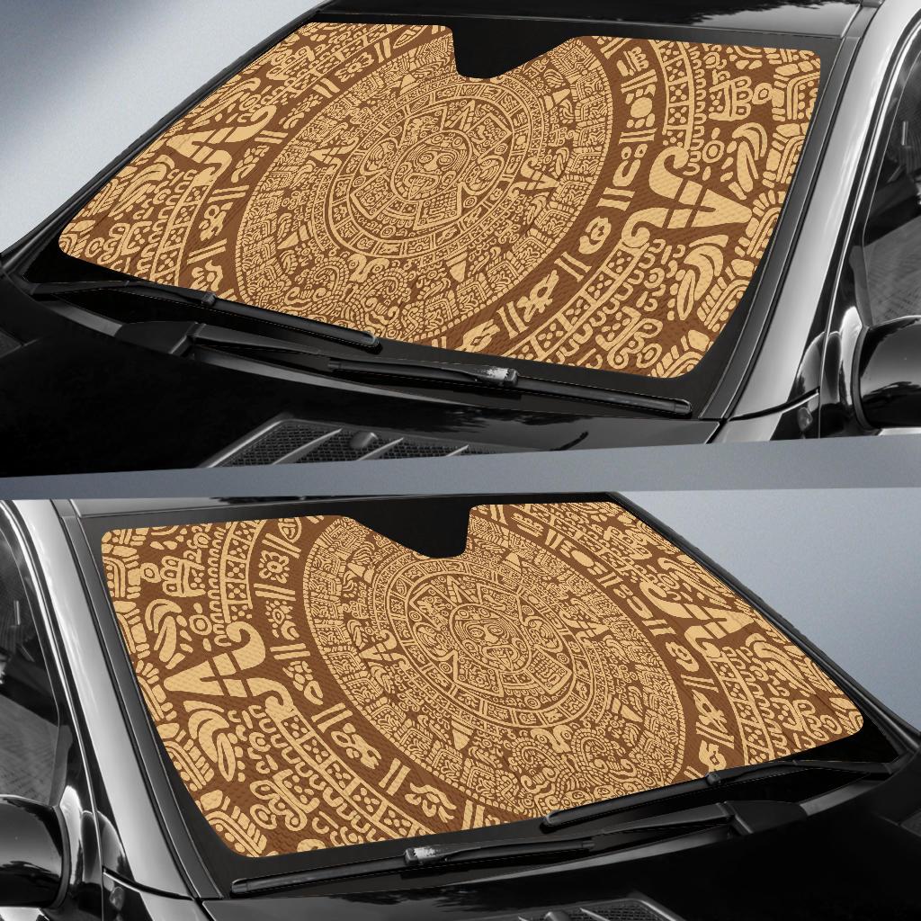 Mayan Pattern Print Design 01 Car Sun Shades-JORJUNE.COM