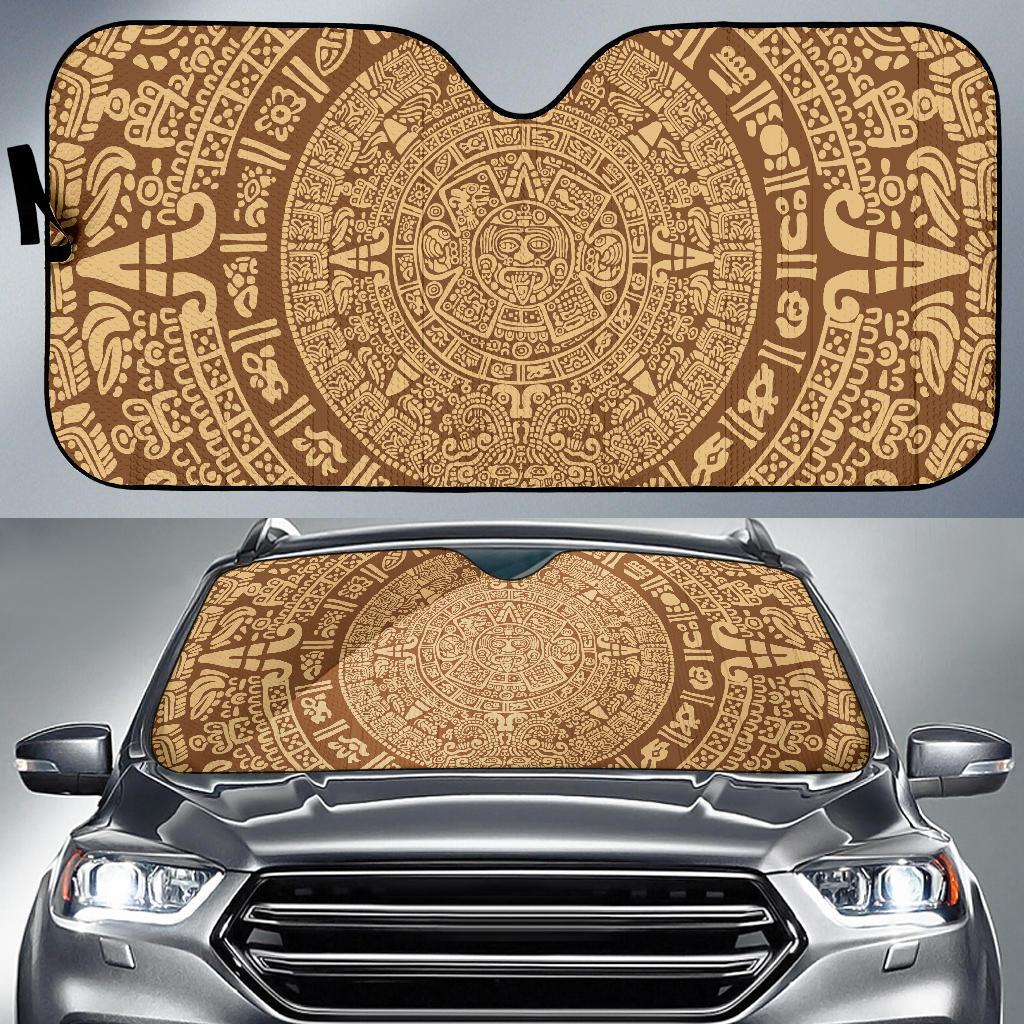 Mayan Pattern Print Design 01 Car Sun Shades-JORJUNE.COM
