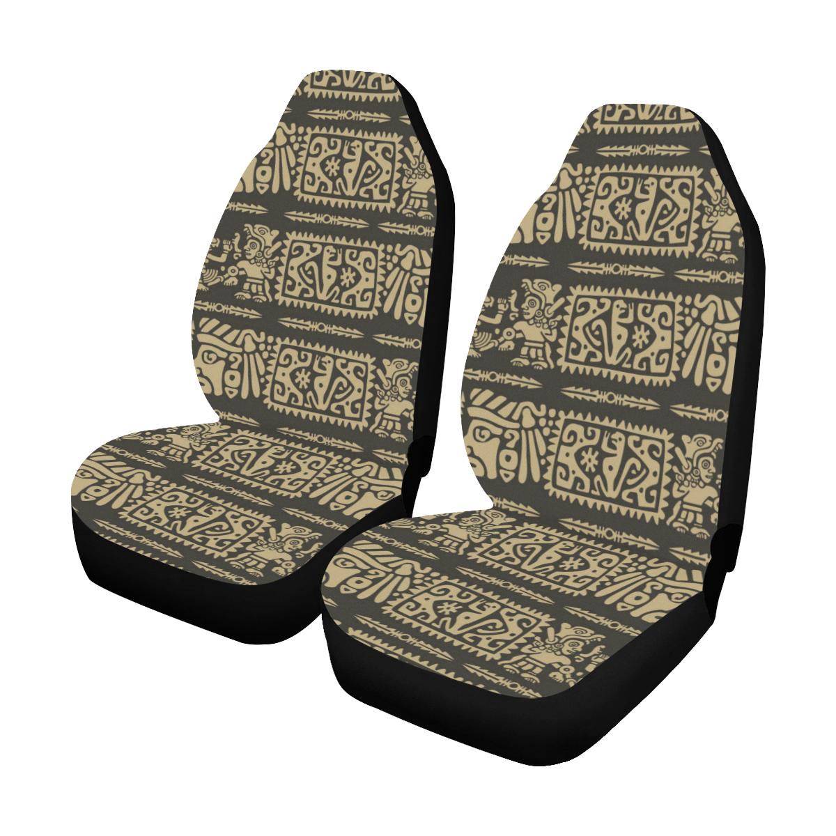 Mayan Pattern Print Design 02 Car Seat Covers (Set of 2)-JORJUNE.COM