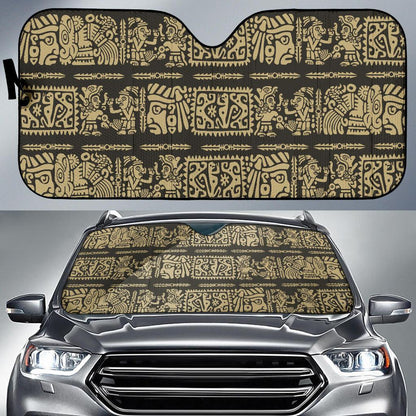 Mayan Pattern Print Design 02 Car Sun Shades-JORJUNE.COM