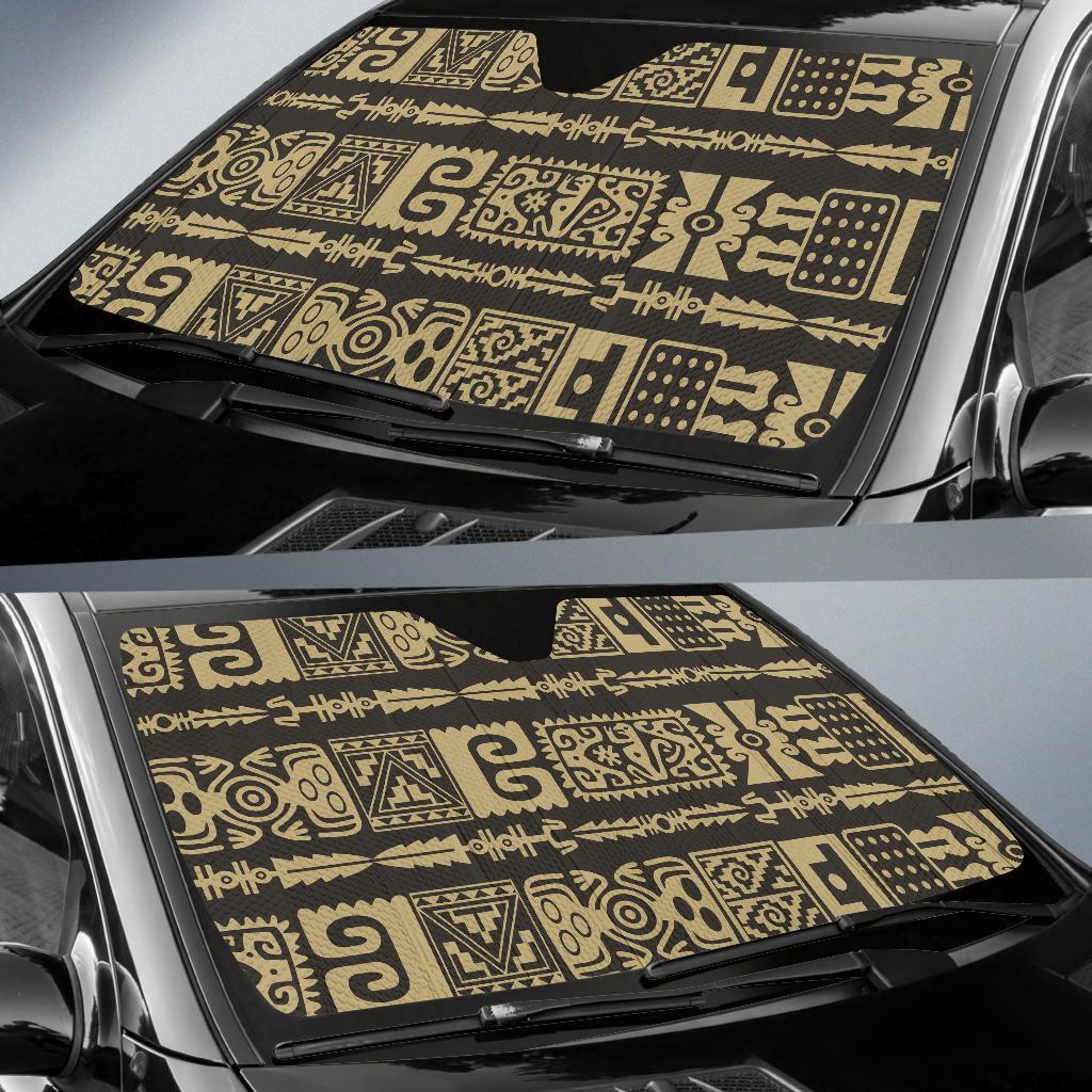 Mayan Pattern Print Design 03 Car Sun Shades-JORJUNE.COM