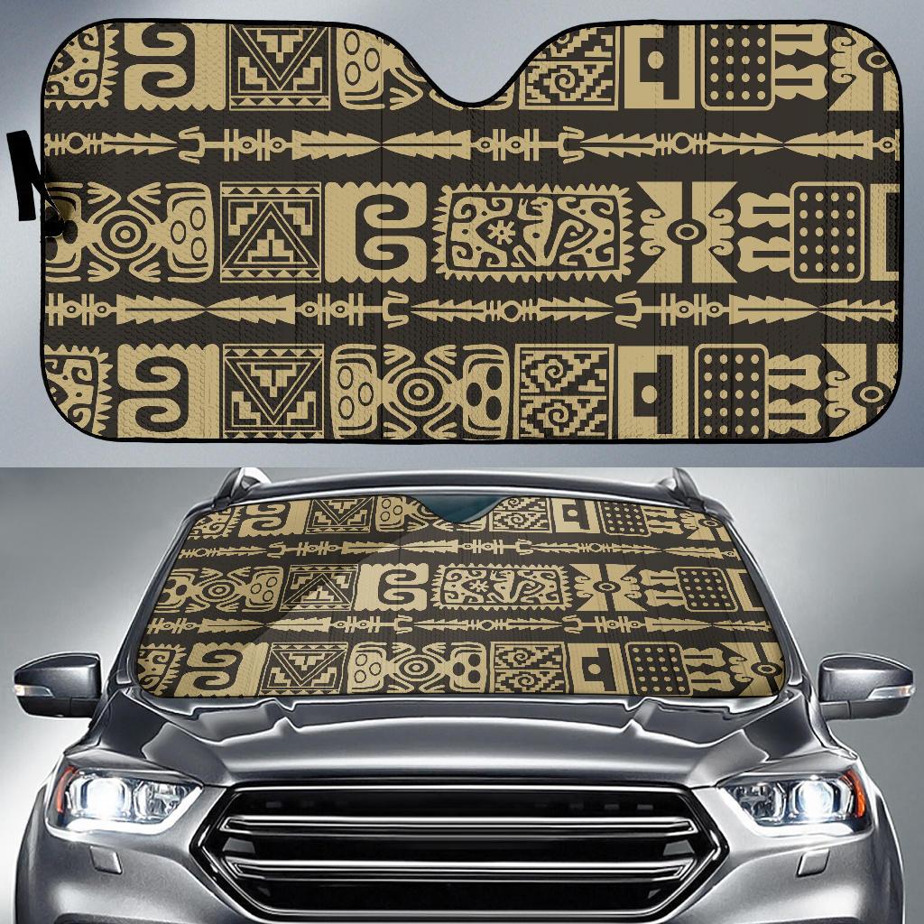 Mayan Pattern Print Design 03 Car Sun Shades-JORJUNE.COM