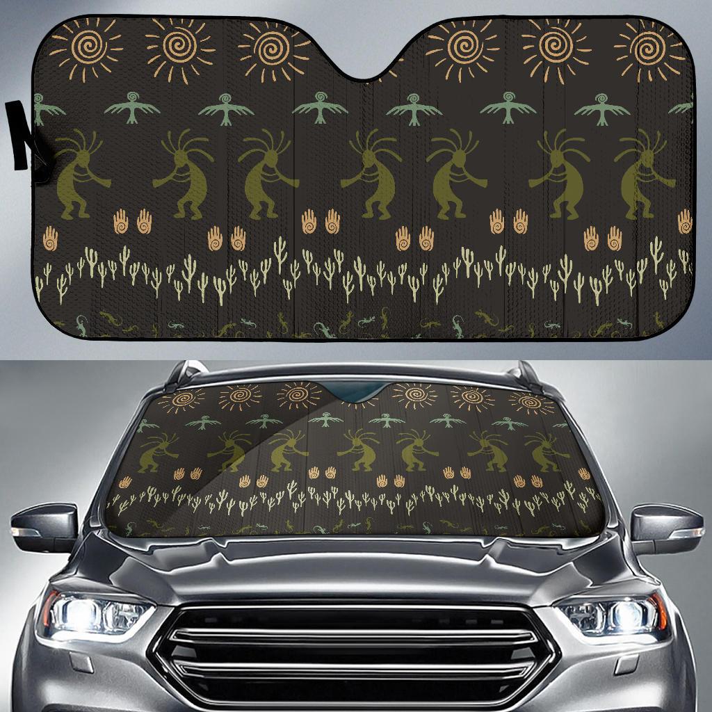 Mayan Pattern Print Design 04 Car Sun Shades-JORJUNE.COM