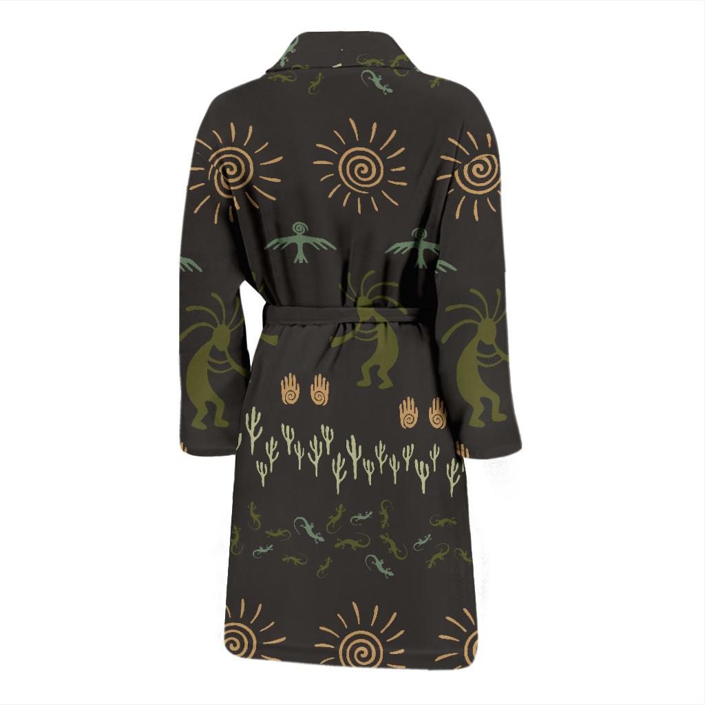Mayan Pattern Print Design 04 Men Bathrobe-JORJUNE.COM
