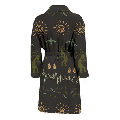 Mayan Pattern Print Design 04 Men Bathrobe-JORJUNE.COM