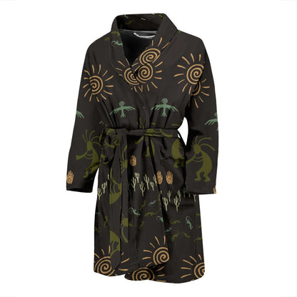 Mayan Pattern Print Design 04 Men Bathrobe-JORJUNE.COM