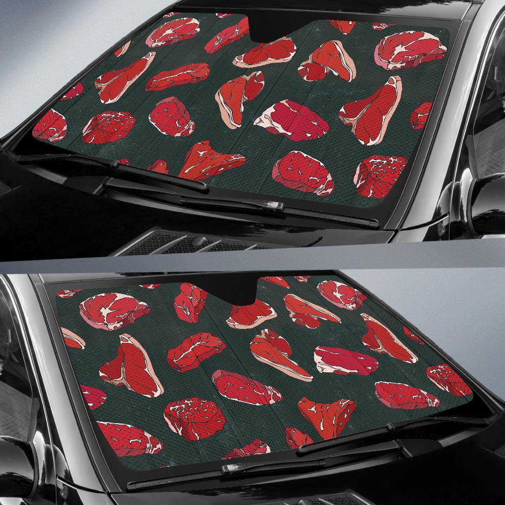 Meat Pattern Print Design 01 Car Sun Shades-JORJUNE.COM