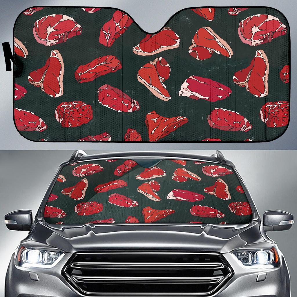Meat Pattern Print Design 01 Car Sun Shades-JORJUNE.COM