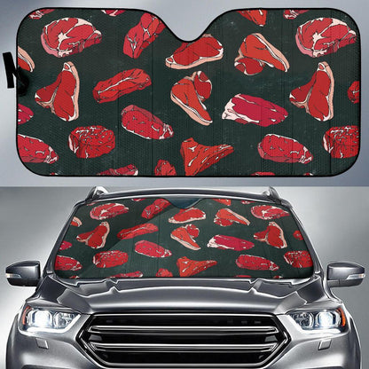 Meat Pattern Print Design 01 Car Sun Shades-JORJUNE.COM