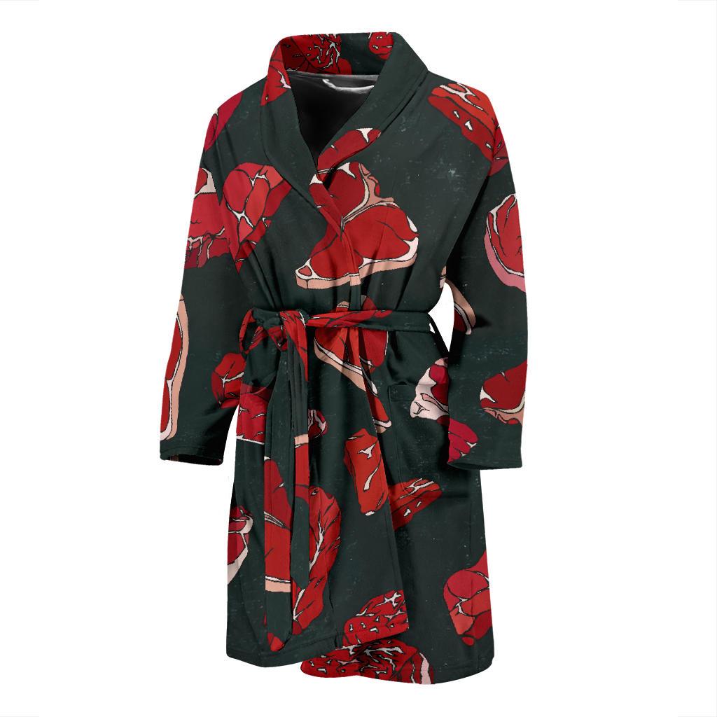 Meat Pattern Print Design 01 Men Bathrobe-JORJUNE.COM