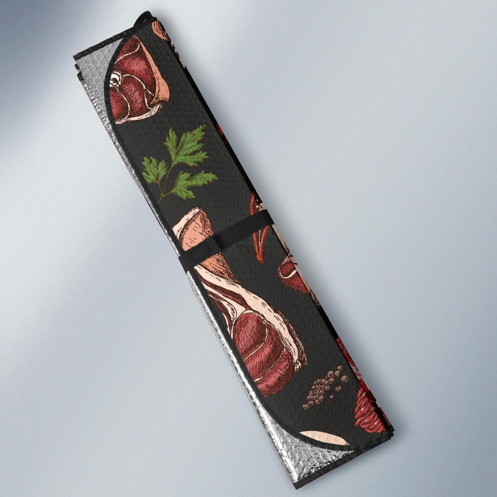 Meat Pattern Print Design 02 Car Sun Shades-JORJUNE.COM