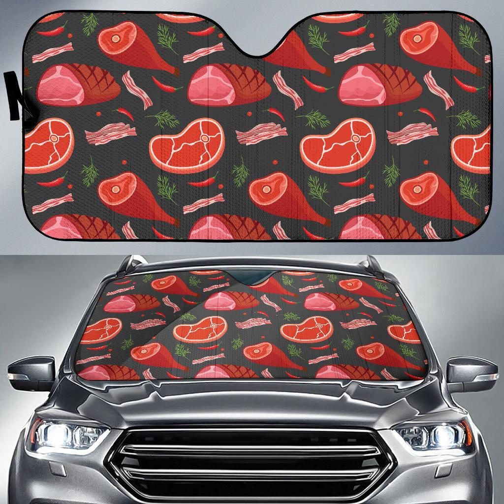 Meat Pattern Print Design 03 Car Sun Shades-JORJUNE.COM