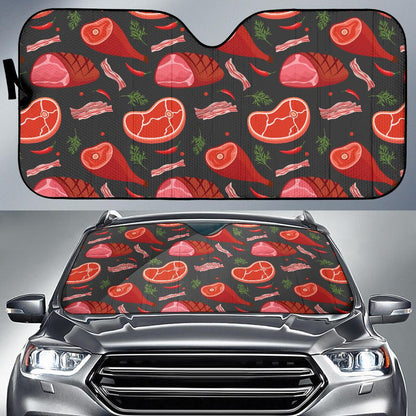 Meat Pattern Print Design 03 Car Sun Shades-JORJUNE.COM
