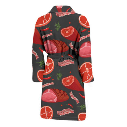 Meat Pattern Print Design 03 Men Bathrobe-JORJUNE.COM