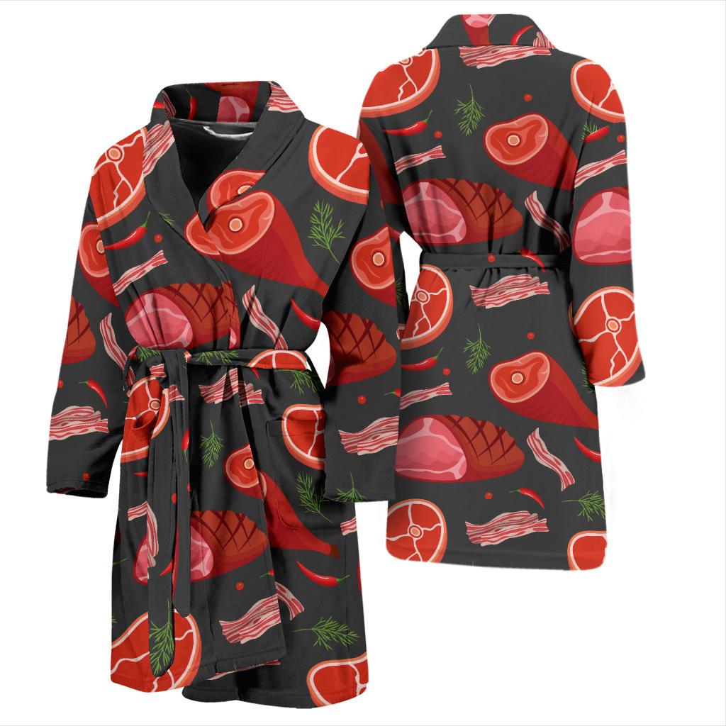 Meat Pattern Print Design 03 Men Bathrobe-JORJUNE.COM