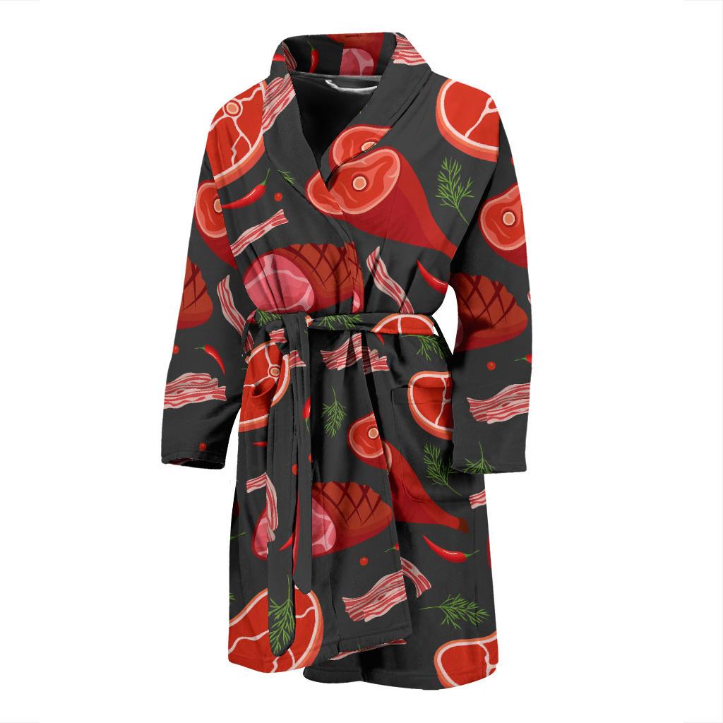 Meat Pattern Print Design 03 Men Bathrobe-JORJUNE.COM