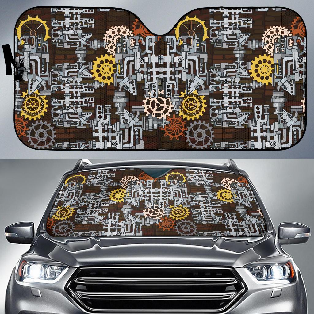 Mechanic Pattern Print Design 04 Car Sun Shades-JORJUNE.COM