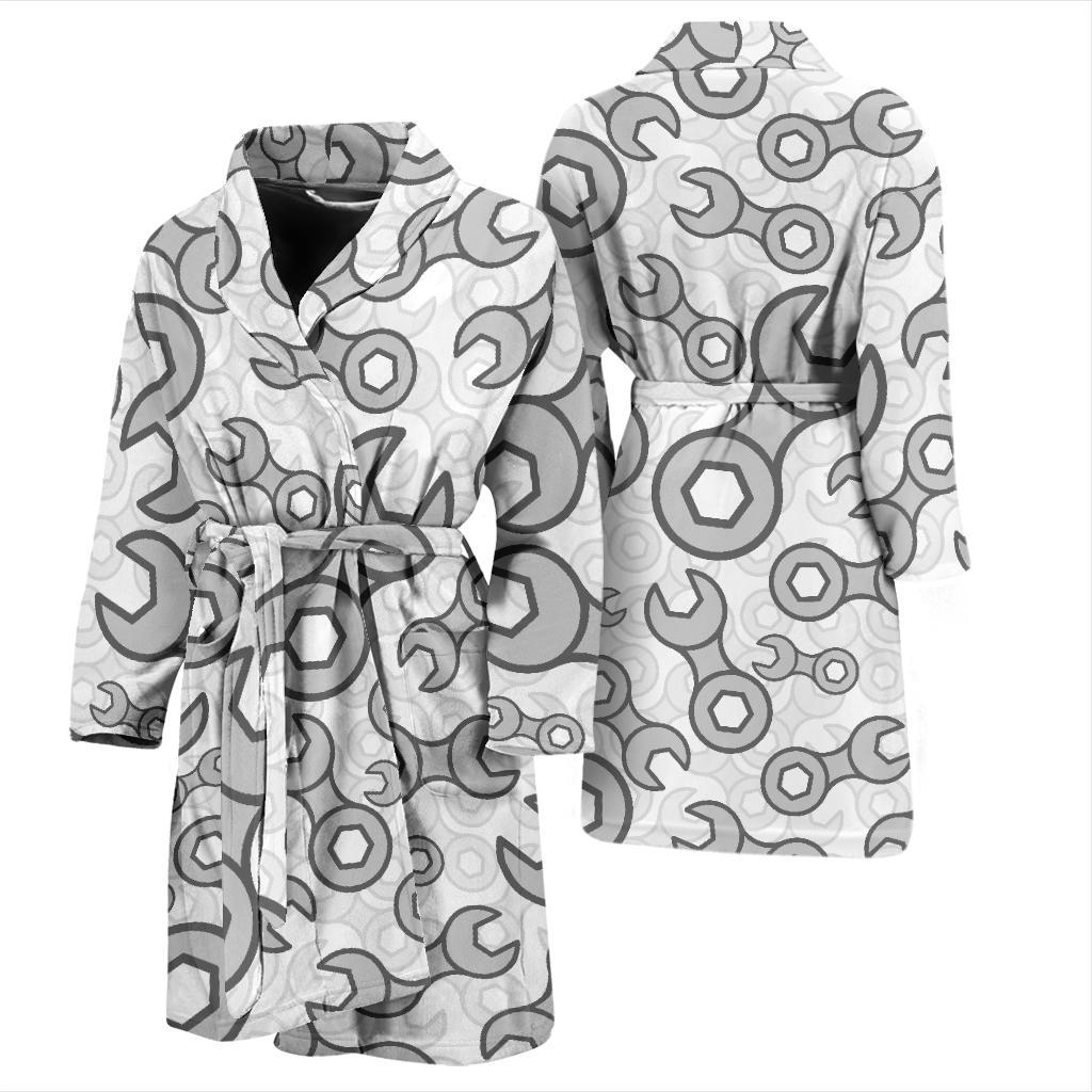 Mechanic Pattern Print Design 05 Men Bathrobe-JORJUNE.COM