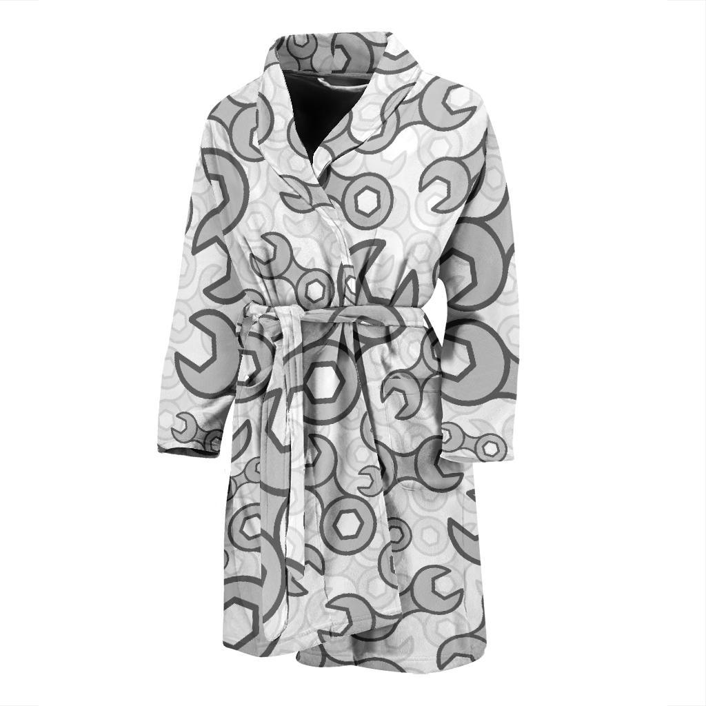 Mechanic Pattern Print Design 05 Men Bathrobe-JORJUNE.COM