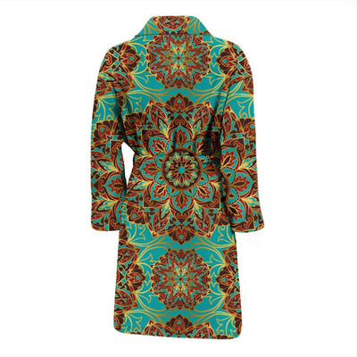 Medallion Pattern Print Design 02 Men Bathrobe-JORJUNE.COM