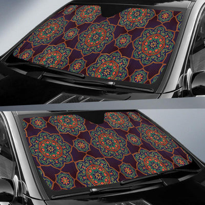 Medallion Pattern Print Design 03 Car Sun Shades-JORJUNE.COM