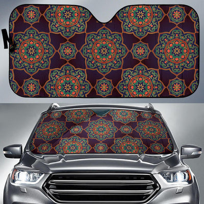 Medallion Pattern Print Design 03 Car Sun Shades-JORJUNE.COM