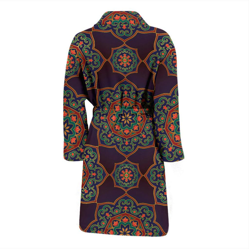 Medallion Pattern Print Design 03 Men Bathrobe-JORJUNE.COM