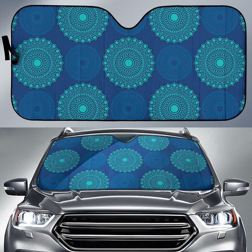 Medallion Pattern Print Design 04 Car Sun Shades-JORJUNE.COM