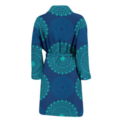Medallion Pattern Print Design 04 Men Bathrobe-JORJUNE.COM
