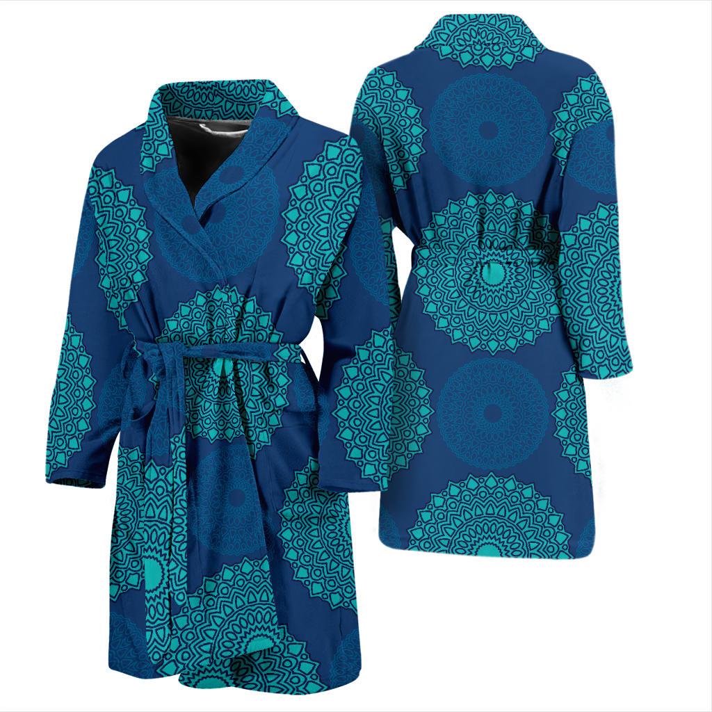 Medallion Pattern Print Design 04 Men Bathrobe-JORJUNE.COM