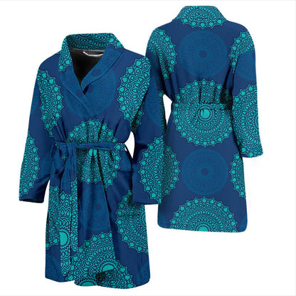 Medallion Pattern Print Design 04 Men Bathrobe-JORJUNE.COM