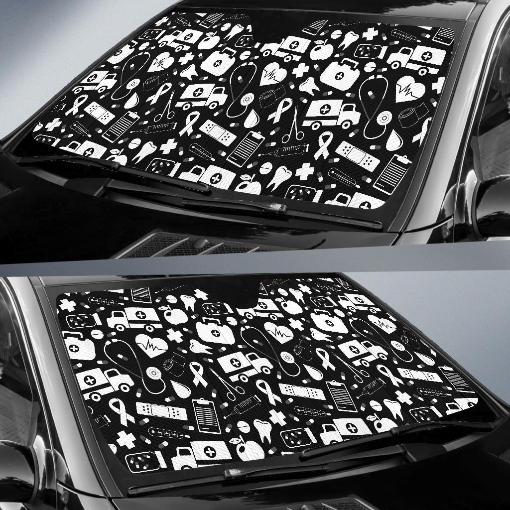 Medical Pattern Print Design 01 Car Sun Shades-JORJUNE.COM