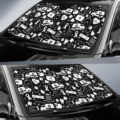 Medical Pattern Print Design 01 Car Sun Shades-JORJUNE.COM